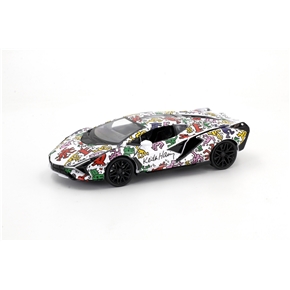 1:32 Lamborghini Sian x Keith Haring - White (Red Dog)