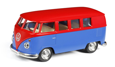 Volkswagen Samba Bus - MATTE Red with Blue
